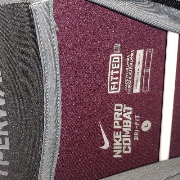 Nike Pro Combat Hyperwarm Dri-Fit Gray and Black Mock Neck Shirt L - Picture 5 of 8